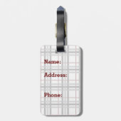 白黒と赤い格子模様の荷札 ラゲッジタグ (裏面縦)
