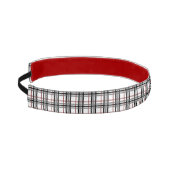 白黒と赤い格子縞 アスレチックヘッドバンド (左)