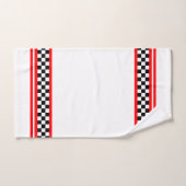 白黒と赤のアクセント付きレースをテーマにした バスタオルセット (ハンドタオル)