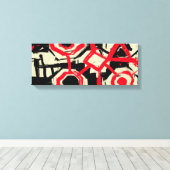 白黒と赤のブラシトロケスケッチ キャンバスプリント (インサイチュ (ウッドフロア))