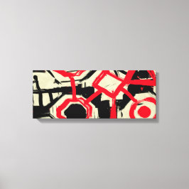 白黒と赤のブラシトロケスケッチ キャンバスプリント