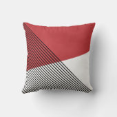 白黒と赤の幾何学的シンプルアート クッション (裏面)