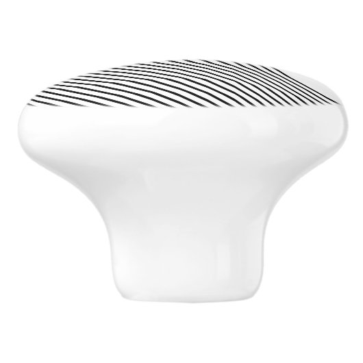 白黒と赤の幾何学的シンプルアート セラミックノブ (側面)