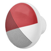 白黒と赤の幾何学的シンプルアート セラミックノブ (右)