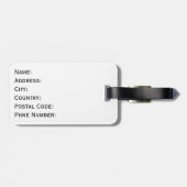 白黒と赤の幾何学的シンプルアート ラゲッジタグ (裏面横)