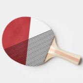 白黒と赤の幾何学的シンプルアート 卓球ラケット (横)
