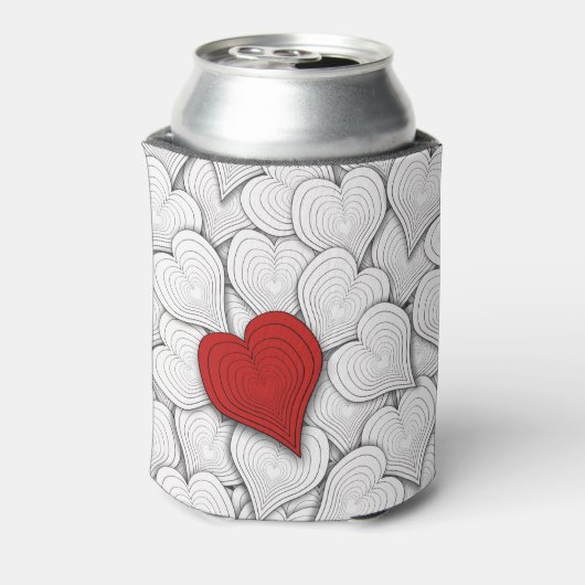 白黒と赤タマネギハートパターン 缶クーラー (缶裏面)