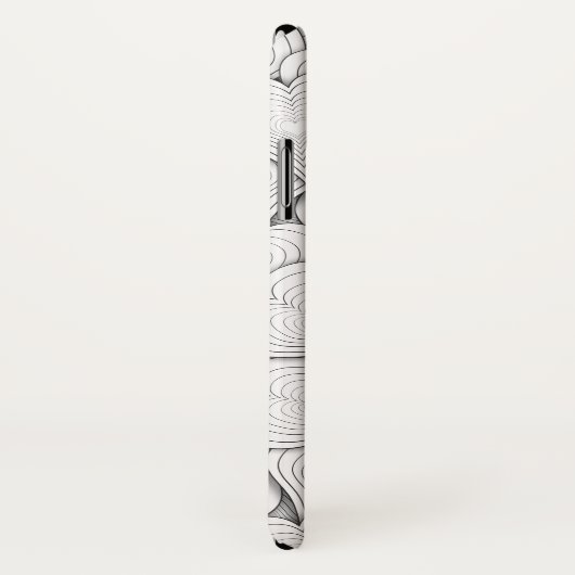 白黒と赤タマネギハートパターン Case-Mate iPhoneケース (裏面/右)