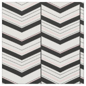 白黒と赤面のシェブロン生地 ファブリック (クローズアップ)