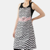 白黒と赤面シェブロンオールオーバープリントエプロン エプロン (インサイチュ)