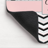 白黒と赤面シェブロンマウスパッド マウスパッド (コーナー)