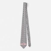 白黒と赤面シェブロンメンズネックタイ ネクタイ (正面)