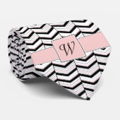 白黒と赤面シェブロンメンズネックタイ ネクタイ (ロール)