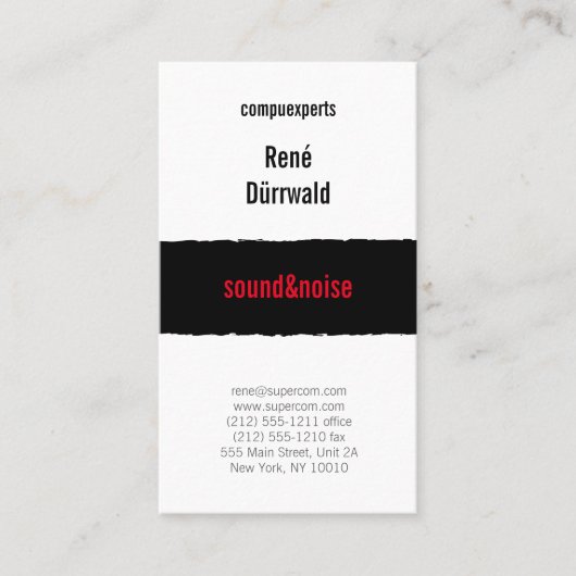 白黒と赤 名刺 (正面)