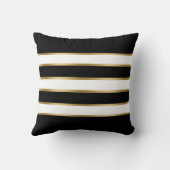 白黒と金ゴールドのパタストライプーン クッション (裏面)
