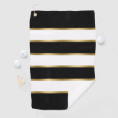 白黒と金ゴールドのパタストライプーン ゴルフタオル (インサイチュ)