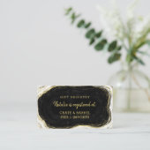 白黒と金ゴールドのGeodeシャワーギフトレジストリ エンクロージャーカード (スタンド正面)