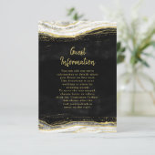 白黒と金ゴールドのGeode Agate結婚の情報 エンクロージャーカード (スタンド正面)