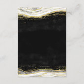 白黒と金ゴールドのGeode Agate結婚の情報 エンクロージャーカード (裏面)