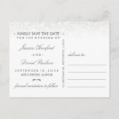 白黒と金ゴールドアールデコのTouch日付の保存 案内ポストカード (裏面)