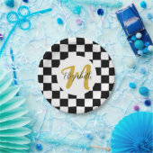 白黒と金ゴールドエレガント美学 ペーパープレート (パーティー)