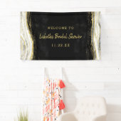 白黒と金ゴールドグードブライダルシャワー歓迎 横断幕 (インサイチュ)