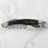 白黒と金ゴールドゲードアゲテ結婚ズモノグラム ソムリエナイフ (裏面)