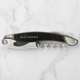 白黒と金ゴールドゲードアゲテ結婚ズモノグラム ソムリエナイフ