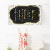 白黒と金ゴールドゲードアゲ結婚ートの歓迎 横断幕 (インサイチュ)