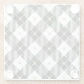 白黒と金ゴールドバッファロープレイド ガラスコースター (裏面)