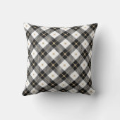 白黒と金ゴールドプレイド クッション (裏面)