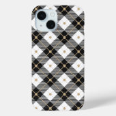 白黒と金ゴールドプレイド Case-Mate iPhoneケース (裏面)