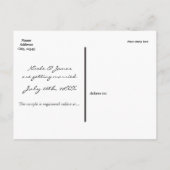 白黒と金ゴールドモダンの幾何学的はがき 案内ポストカード (裏面)