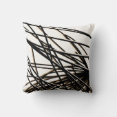 白黒と金ゴールドモダンスタイリッシュ抽象芸術 クッション (正面)