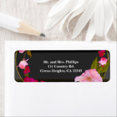 白黒と金ゴールドモダンフローラシックグラムパーティー ラベル (インサイチュ)