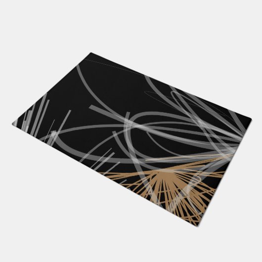 白黒と金ゴールドモダン抽象芸術 ドアマット (アングル)