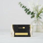 白黒と金ゴールド結婚のテーブル番号 プレイスカード (スタンド正面)