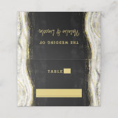 白黒と金ゴールド結婚のテーブル番号 プレイスカード (外部開封)