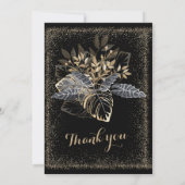 白黒と金ゴールド結婚の 招待状 (裏面)