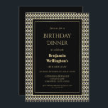 白黒と金ゴールド18th誕生日ディナー 招待状<br><div class="desc">黒と白と金ゴールドの18th誕生日ディナーパーティの招待状。</div>