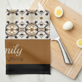 白黒と金ゴールド キッチンタオル