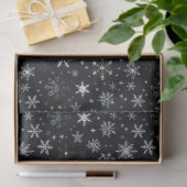 白黒と銀の雪の結晶クリスマス 薄葉紙 (ギフト)