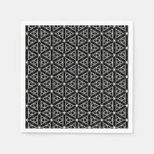 白黒と銀幾何学模様 スタンダードカクテルナプキン (正面)