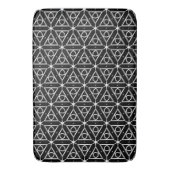 白黒と銀幾何学模様 バスマット (正面縦)