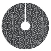 白黒と銀幾何学模様 ブラッシュドポリエステルツリースカート (正面)