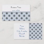 白黒と青のお洒落プリント 名刺 (正面/裏面)