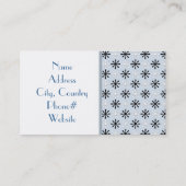 白黒と青のお洒落プリント 名刺 (裏面)