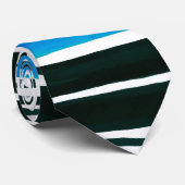 白黒と青地中海ののストライプ ネクタイ (ロール)