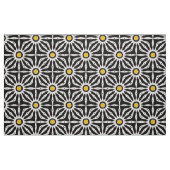 白黒と黄色のモザイクの幾何学的パターン ファブリック (ファットクウォーター)