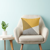 白黒と黄色の幾何学的シンプルアート クッション (椅子)